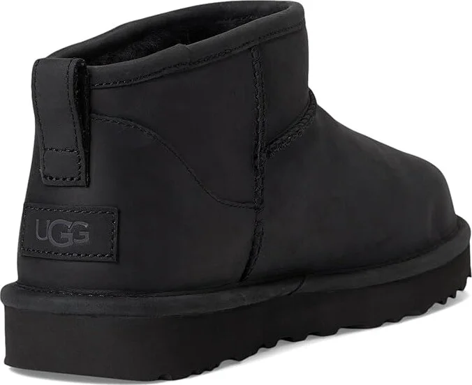 UGG Classic Ultra Mini Leather Women's Shoes Black : 8 B - Medium - Image 4