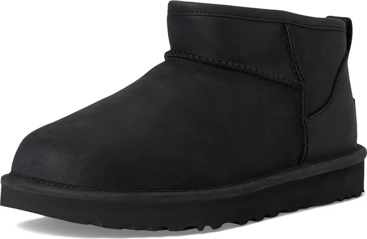 UGG Classic Ultra Mini Leather Women's Shoes Black : 8 B - Medium - Image 5