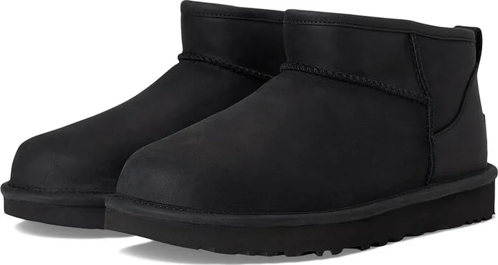 UGG Classic Ultra Mini Leather Women's Shoes Black : 8 B - Medium
