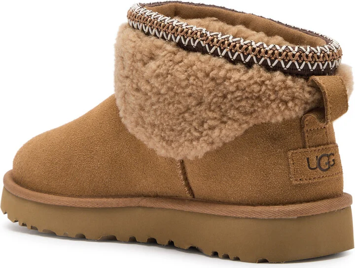 Ugg Classic Ultra Mini Maxi Curly Suede Ankle Boots - Image 6