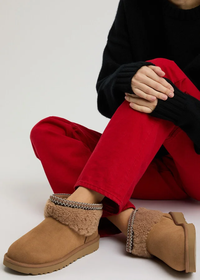 Ugg Classic Ultra Mini Maxi Curly Suede Ankle Boots - Image 9