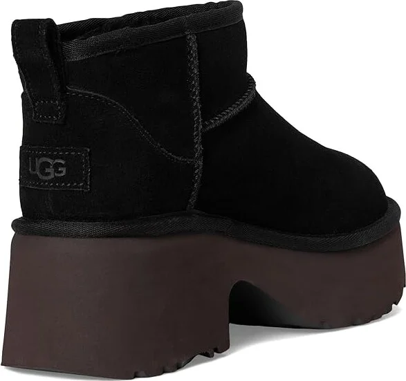 UGG Classic ultra Mini New Heights Women's Boots Black : 12 B - Medium, Suede - Image 4