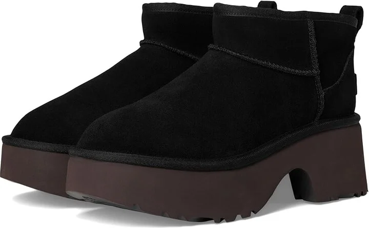 UGG Classic ultra Mini New Heights Women's Boots Black : 12 B - Medium, Suede