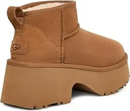 UGG Classic ultra Mini New Heights Women's Boots Chestnut : 9 B - Medium, Suede - Image 4