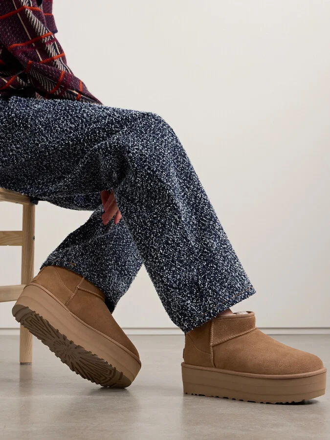 UGG - Classic Ultra Mini Platform Shearling Boots - Brown - Image 2