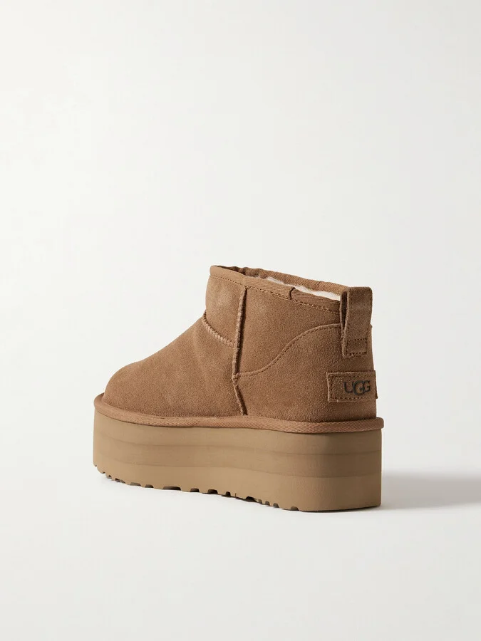 UGG - Classic Ultra Mini Platform Shearling Boots - Brown - Image 3