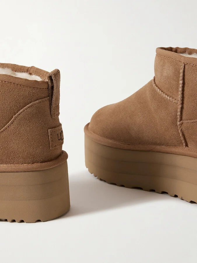 UGG - Classic Ultra Mini Platform Shearling Boots - Brown - Image 4