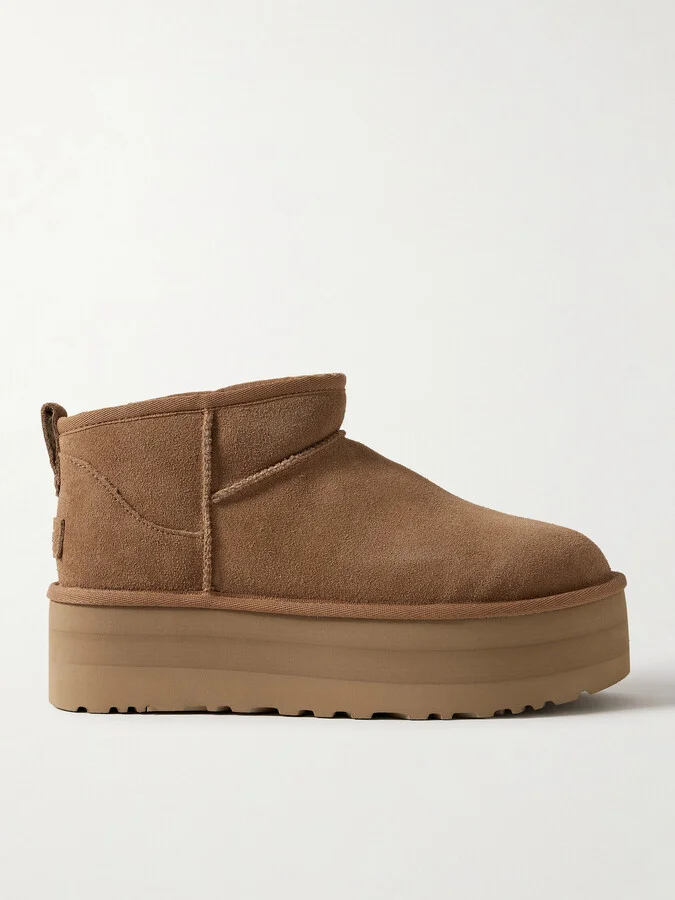 UGG - Classic Ultra Mini Platform Shearling Boots - Brown