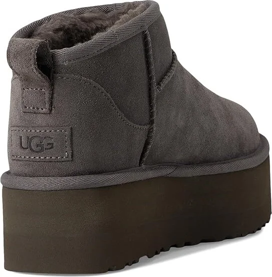 UGG Classic Ultra Mini Platform Women's Boots Charcoal : 8 B - Medium, Suede - Image 4