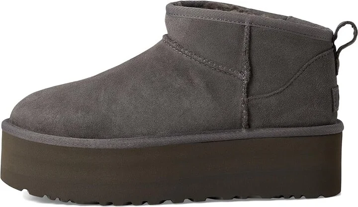 UGG Classic Ultra Mini Platform Women's Boots Charcoal : 8 B - Medium, Suede - Image 6