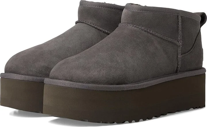 UGG Classic Ultra Mini Platform Women's Boots Charcoal : 8 B - Medium, Suede