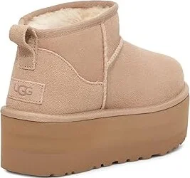 UGG Classic Ultra Mini Platform Women's Boots Sand : 5 B - Medium, Suede - Image 4