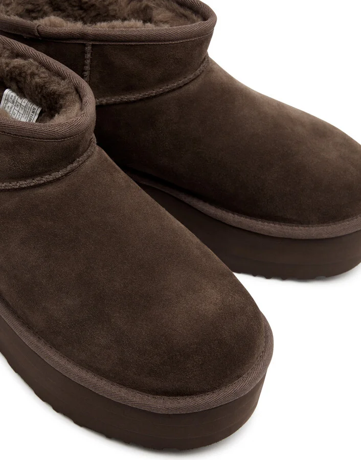 Ugg Classic Ultra Mini Suede Flatform Boots - Image 4