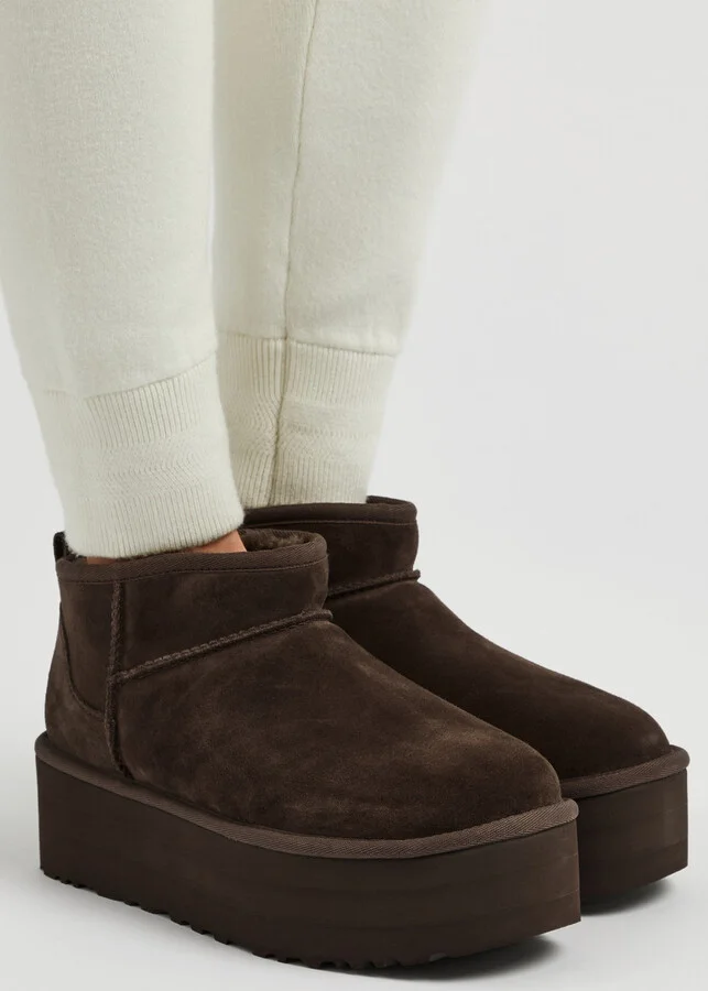 Ugg Classic Ultra Mini Suede Flatform Boots - Image 5