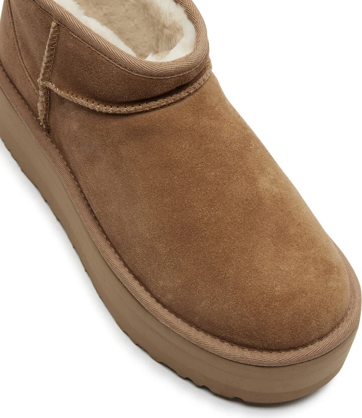 UGG Classic Ultra Mini Suede Flatform Boots - Image 4