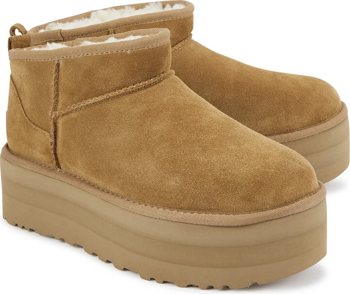 Ugg Classic Ultra Mini Suede Flatform Boots - Image 2