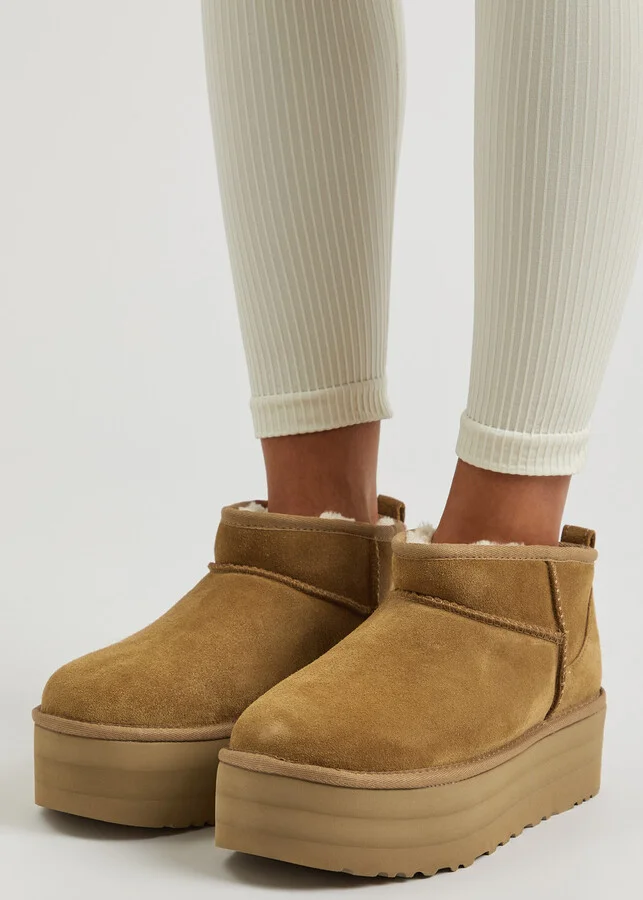 Ugg Classic Ultra Mini Suede Flatform Boots - Image 5