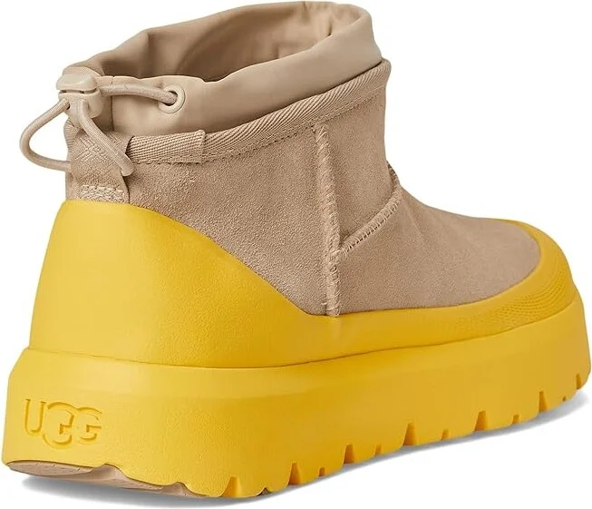 UGG Classic Ultra Mini Weather Hybrid Men's Cold Weather Boots Mustard Seed/Summer Wheat : 8 D - Medium, Suede - Image 4