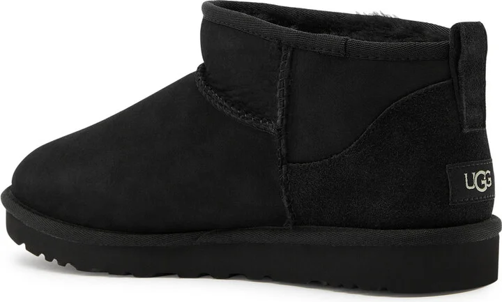UGG Classic Women's Designer Ultra Mini Black Suede Ankle Boots UK9 - Image 2