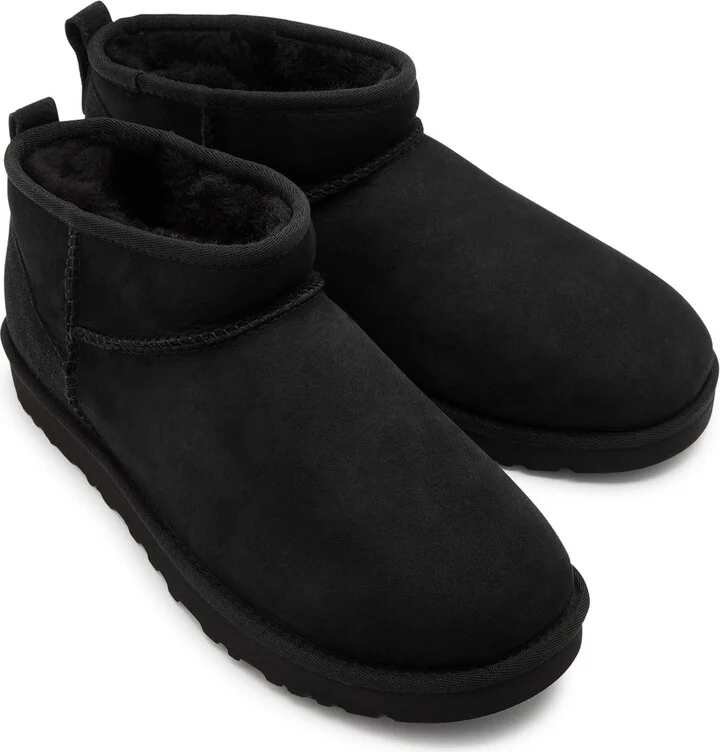 UGG Classic Women's Designer Ultra Mini Black Suede Ankle Boots UK9 - Image 3