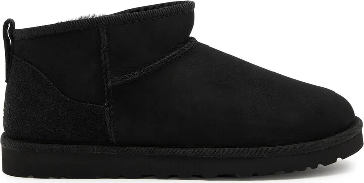 UGG Classic Women's Designer Ultra Mini Black Suede Ankle Boots UK9