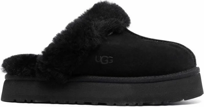 UGG Disquette Logo Embossed Platform Slippers