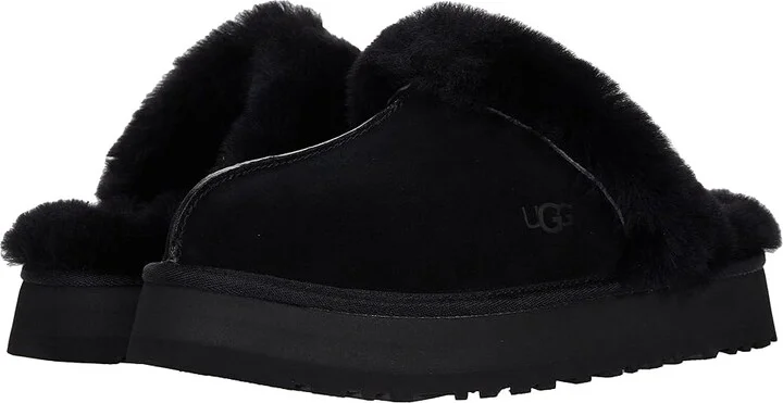 UGG Disquette Women's Shoes Black : 5 B - Medium, Leather/Suede