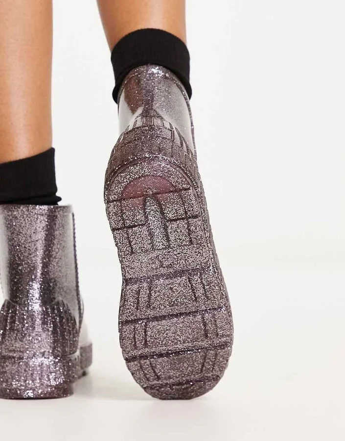 Ugg drizlita glitter wellie boots in silver - Image 2