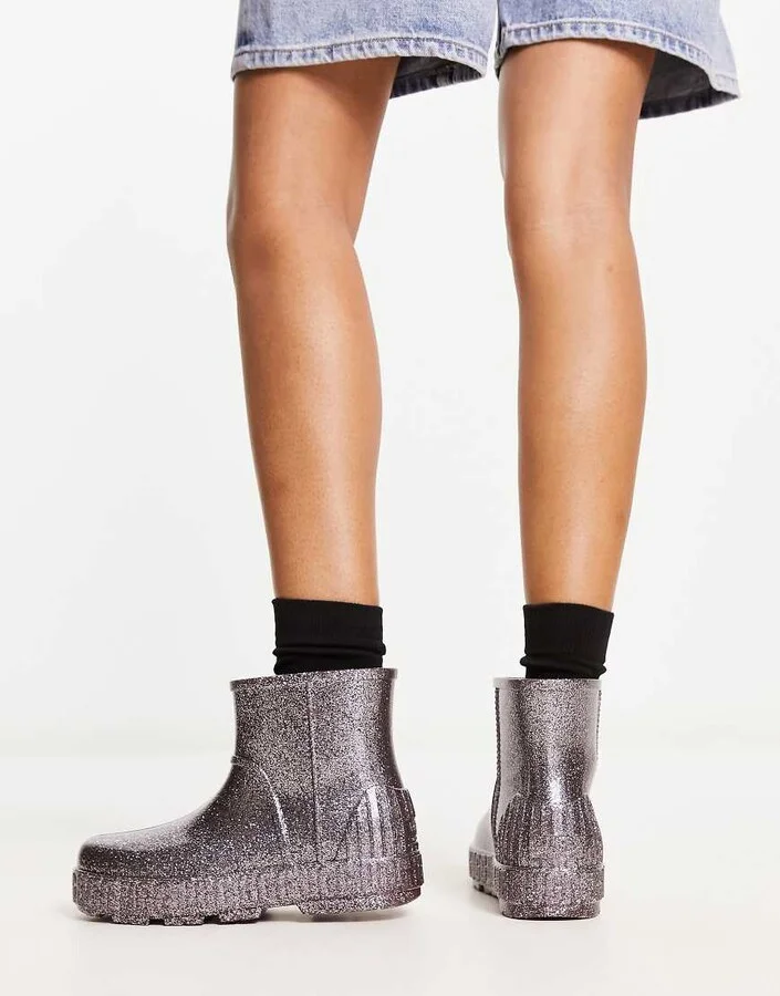 Ugg drizlita glitter wellie boots in silver - Image 4