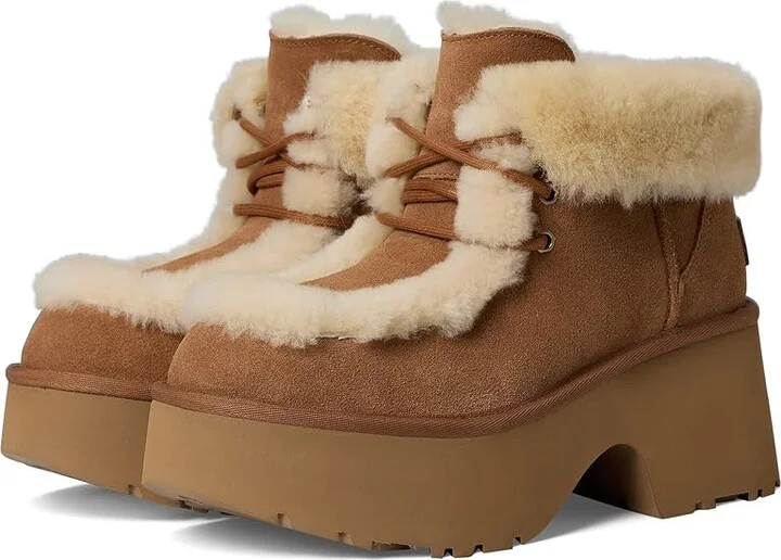 UGG Esmee Lace-up Women's Boots Chestnut : 5 B - Medium, Suede