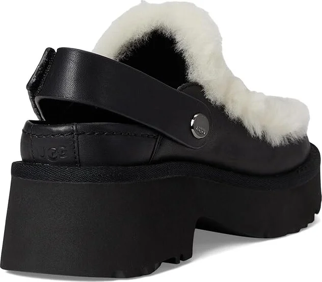 UGG Esmee Leather Clogs Women's Shoes Black : 7 B - Medium - Image 4