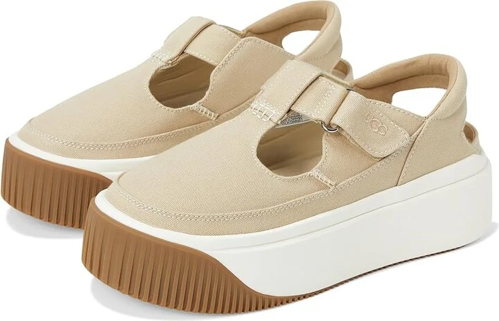 UGG EZ-Duzzit T-Strap Women's Shoes Mustard Seed : 8 B - Medium, Canvas
