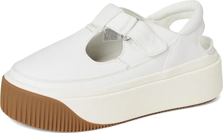 UGG EZ-Duzzit T-Strap Women's Shoes White : 5.5 B - Medium, Canvas - Image 5