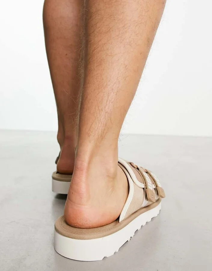 UGG goldencoast strap sliders in beige suede - Image 2