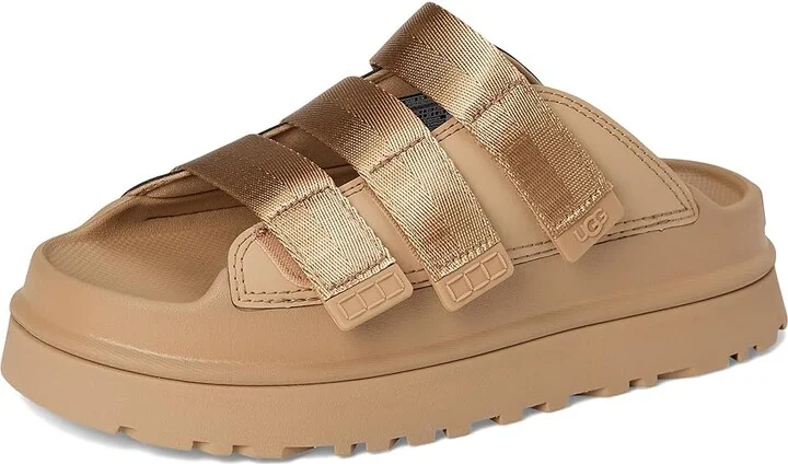 UGG Goldenglow Slide Women's Sandals Dark Sand : 11 B - Medium, Synthetic/Textile - Image 5