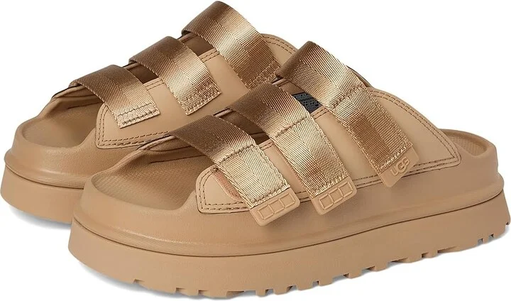 UGG Goldenglow Slide Women's Sandals Dark Sand : 11 B - Medium, Synthetic/Textile