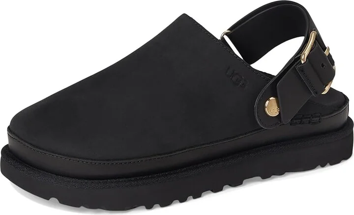 UGG Goldenstar Villa Clogs Women's Shoes Black : 7 B - Medium, Leather/Nubuck - Image 5