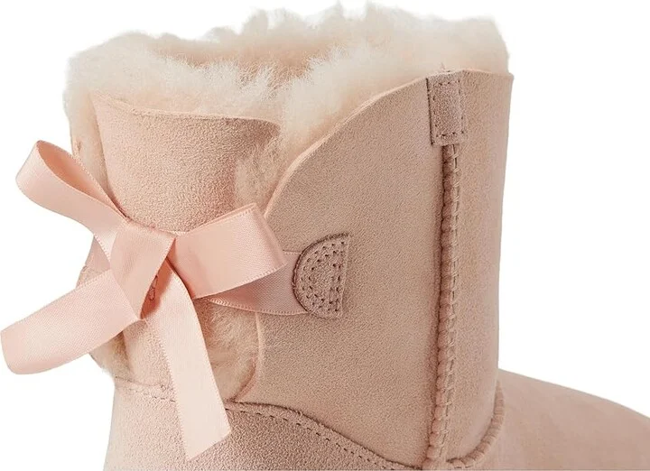 UGG Mini Bailey Bow II Women's Boots Beige Blush : 11 B - Medium, Suede - Image 2
