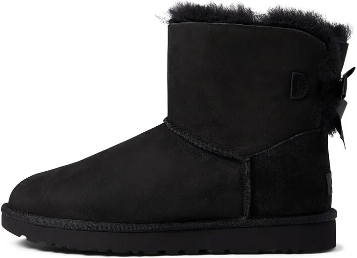 UGG Mini Bailey Bow II Women's Boots Black : 5 B - Medium, Suede - Image 7