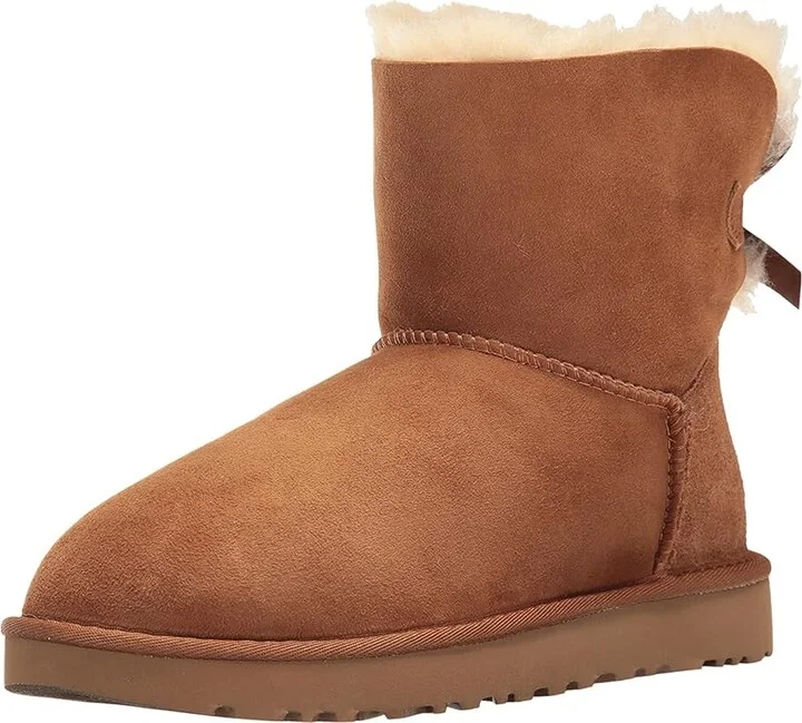UGG Mini Bailey Bow II Women's Boots Black : 5 B - Medium, Suede - Image 9