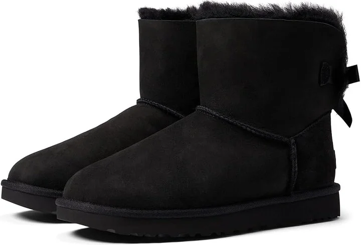 UGG Mini Bailey Bow II Women's Boots Black : 5 B - Medium, Suede