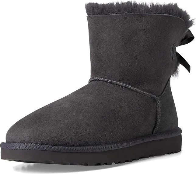 UGG Mini Bailey Bow II Women's Boots Obsidian : 7 B - Medium, Suede - Image 5