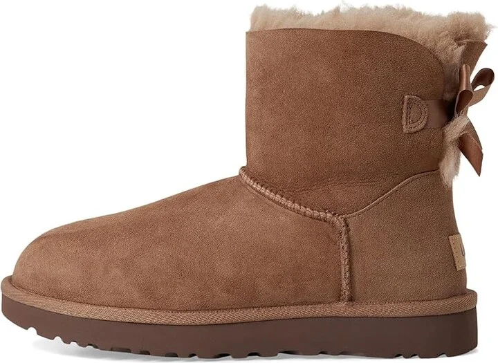 UGG Mini Bailey Bow II Women's Boots Rocky Oak : 10 B - Medium, Suede - Image 6