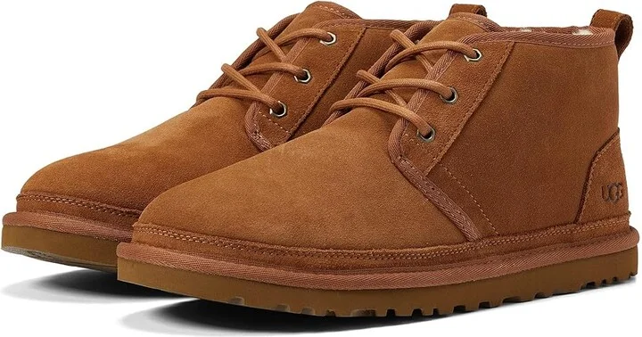 UGG Neumel Men's Lace up casual Shoes Chestnut Twinface : 5 D - Medium, Full Grain leather/Suede