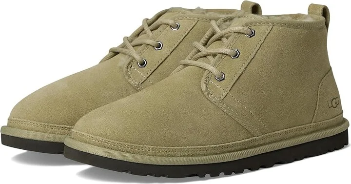 UGG Neumel Men's Lace up casual Shoes Muted Brass/Magnolia Leaf : 5 D - Medium, Full Grain leather/Suede