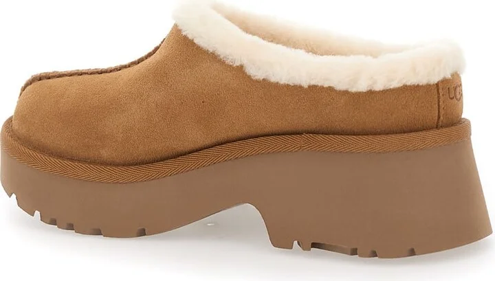 Ugg New Height Mule With Brown Suede Women's Embossed Stitching Detail - Image 3