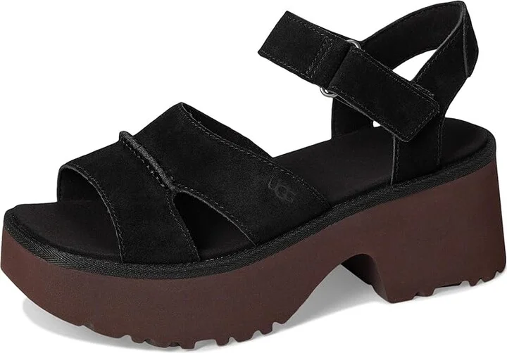 UGG New Heights Ankle Strap Women's Sandals Black : 8.5 B - Medium, Suede - Image 5