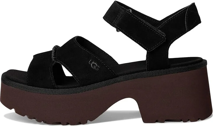 UGG New Heights Ankle Strap Women's Sandals Black : 8.5 B - Medium, Suede - Image 6