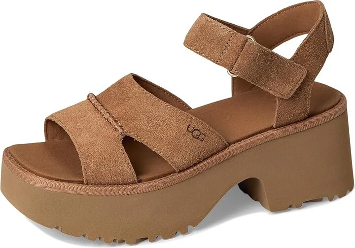 UGG New Heights Ankle Strap Women's Sandals Chestnut : 10 B - Medium, Suede - Image 5