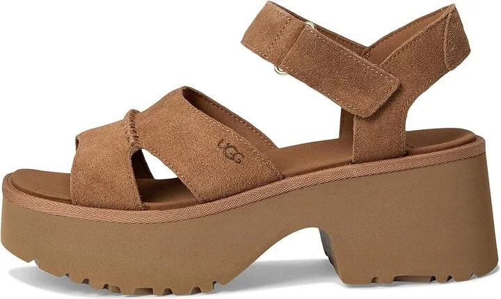 UGG New Heights Ankle Strap Women's Sandals Chestnut : 10 B - Medium, Suede - Image 6